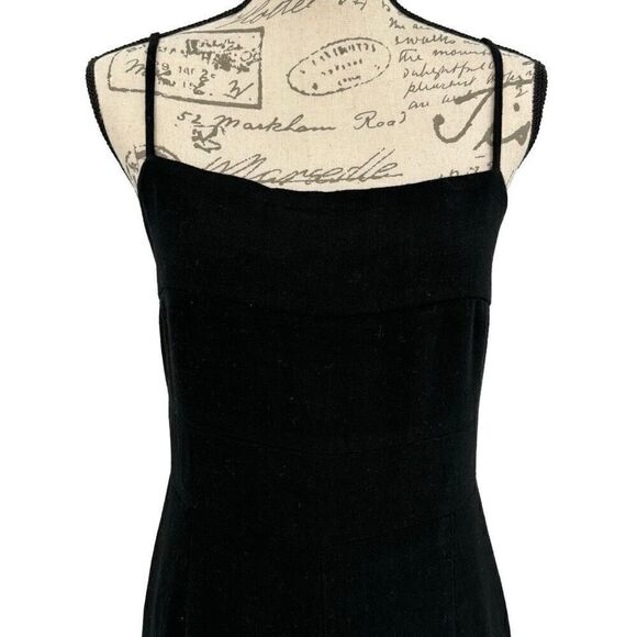 A ANRABESS Linen Blend Tie Back Jumpsuit Black XL - Picture 2 of 8